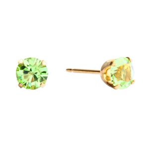5mm August Peridot Gold Plated over Surgical Stainless Steel
