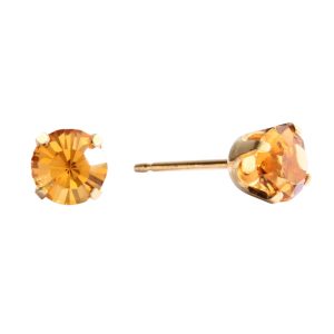 5mm November Topaz Gold Plated over Surgical Stainless Steel