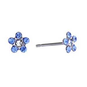 September Sapphire / Crystal Daisy Surgical Stainless Steel
