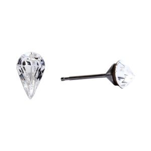 10x6mm Crystal Pear Surgical Stainless Steel