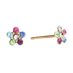 Rainbow Daisy Gold Plated over Surgical Stainless Steel