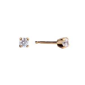 3mm Cubic Zirconia Gold Plated over Surgical Stainless Steel