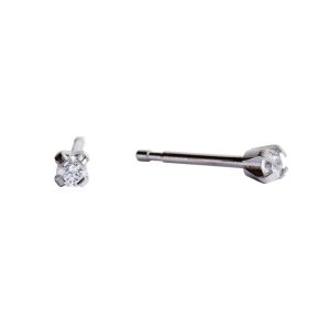2mm Cubic Zirconia Surgical Stainless Steel