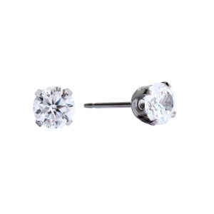 5mm Cubic Zirconia Surgical Stainless Steel