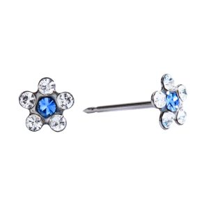 April Crystal / September Sapphire Daisy Surgical Stainless Steel