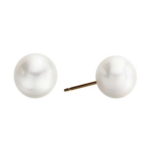8mm White Pearl Gold Plated over Surgical Stainless Steel