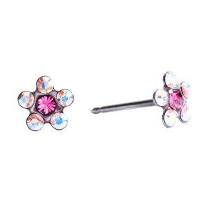 AB Crystal / October Rose Daisy Surgical Stainless Steel