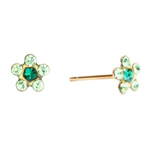 August Peridot / May Emerald Daisy Gold Plated over Surgical Stainless Steel