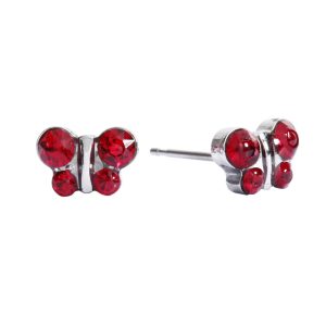 January Garnet Butterfly Surgical Stainless Steel