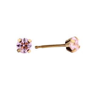 4mm Pink Cubic Zirconia Gold Plated over Surgical Stainless Steel