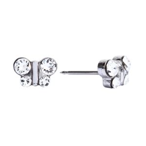 April Crystal Butterfly Surgical Stainless Steel