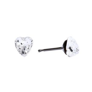 6x6mm Crystal Heart Surgical Stainless Steel