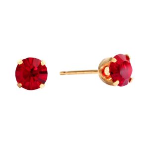 5mm January Garnet Gold Plated over Surgical Stainless Steel