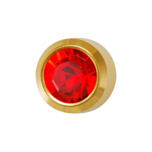 Large July Ruby Bezel Gold Plated over Surgical Stainless Steel