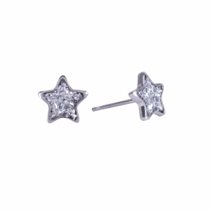 Clear Glitter Star Surgical Stainless Steel