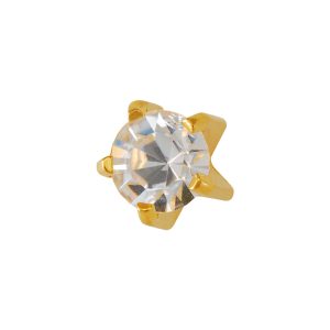 Regular April Crystal Tiffany Gold Plated over Surgical Stainless Steel