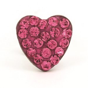 8X8mm October Rose Fire Disc Heart Surgical Stainless Steel