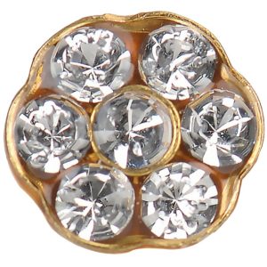 Super Maxxi Crystal Daisy Gold Plated over Surgical Stainless Steel