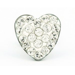 8X8mm April Crystal Fire Disc Heart Surgical Stainless Steel