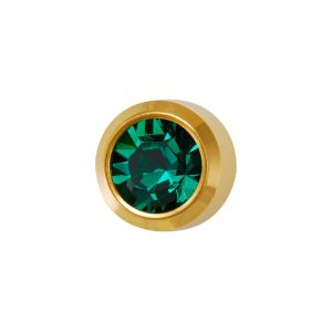 Regular May Emerald Bezel Gold Plated over Surgical Stainless Steel