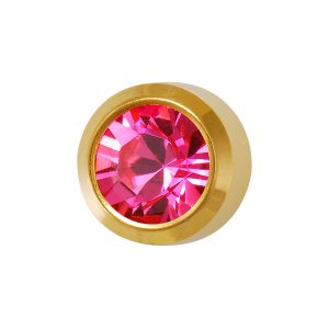 Large October Rose Bezel Gold Plated over Surgical Stainless Steel