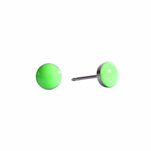 Hot Green Neon Button Surgical Stainless Steel