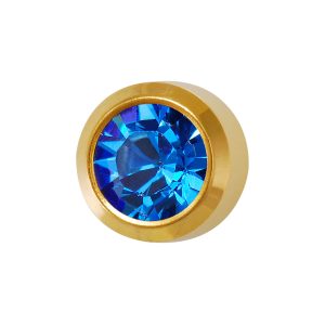 Large September Sapphire Bezel Gold Plated over Surgical Stainless Steel