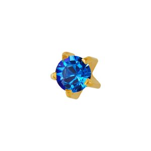 Mini September Sapphire Tiffany Gold Plated over Surgical Stainless Steel
