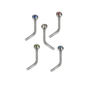 20G 1mm Nose Screws Assorted Colours Surgical Stainless Steel