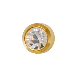 Regular April Crystal Bezel Gold Plated over Surgical Stainless Steel