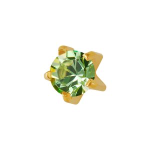 Regular August Peridot Tiffany Gold Plated over Surgical Stainless Steel