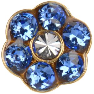 Super Maxxi Sapphire/Crystal Daisy Gold Plated over Surgical Stainless Steel