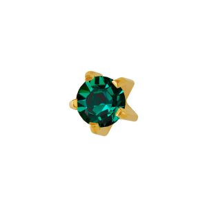 Mini May Emerald Tiffany Gold Plated over Surgical Stainless Steel