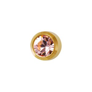 Mini June Alexandrite Bezel Gold Plated over Surgical Stainless Steel