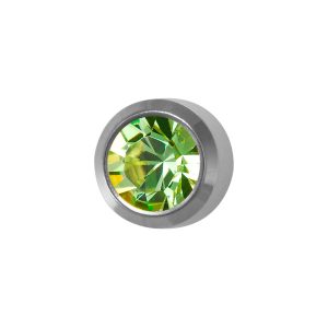 Regular August Peridot Bezel Surgical Stainless Steel