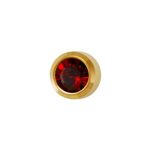 Mini January Garnet Bezel Gold Plated over Surgical Stainless Steel