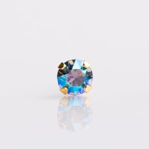 3mm Sapphire Shimmer Tiffany Gold Plated over Surgical Stainless Steel