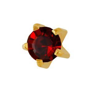 Large January Garnet Tiffany Gold Plated over Surgical Stainless Steel