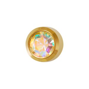 Regular Rainbow Crystal Bezel Gold Plated over Surgical Stainless Steel