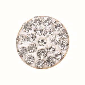 8mm April Crystal Fire Disc Gold Plated over Surgical Stainless Steel