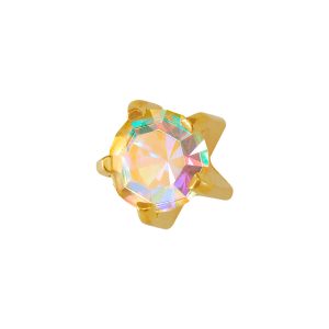Regular Rainbow Crystal Tiffany Gold Plated over Surgical Stainless Steel