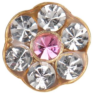 Super Maxxi Crystal/Rose Daisy Gold Plated over Surgical Stainless Steel