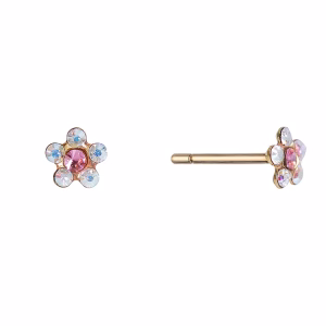 AB Crystal / October Rose Baby Daisy Gold Plated over Surgical Stainless Steel