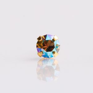 3mm Topaz Shimmer Tiffany Gold Plated over Surgical Stainless Steel