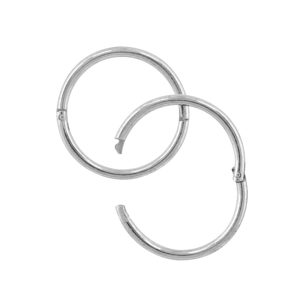 18GA 14mm Smooth Hinged Hoop .925 Sterling Silver