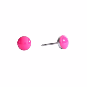 Hot Pink Neon Button Surgical Stainless Steel