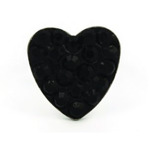 8X8mm Jet Black Fire Disc Heart Surgical Stainless Steel