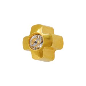 Regular Crosslite Crystal Gold Plated over Surgical Stainless Steel