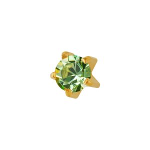 Mini August Peridot Tiffany Gold Plated over Surgical Stainless Steel