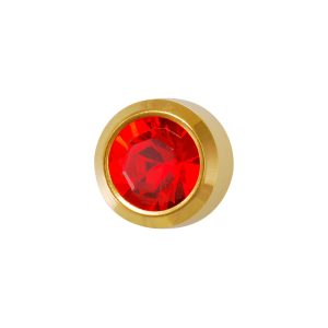 Regular July Ruby Bezel Gold Plated over Surgical Stainless Steel